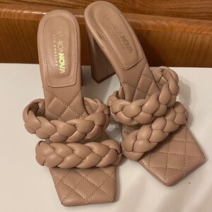 Fashion Nova Women's Nude Braided Heels